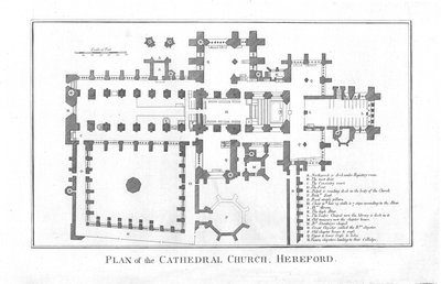 Plan of the Cathedral Church, Hereford by Unbekannt