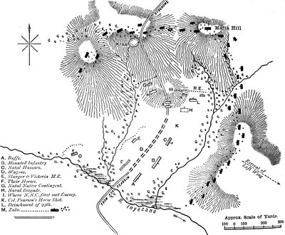 Plan of the Fight at Inyezane, Jan. 22, 1879 by Unbekannt