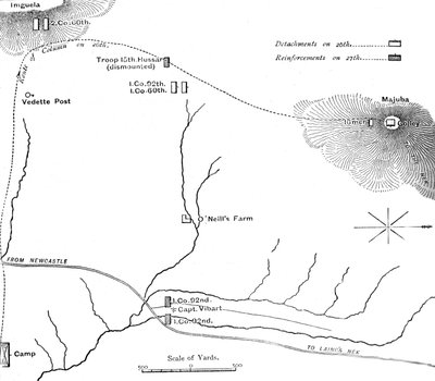 Plan of the March to Majuba Hill, February 26, 1881, c1880s by Unbekannt