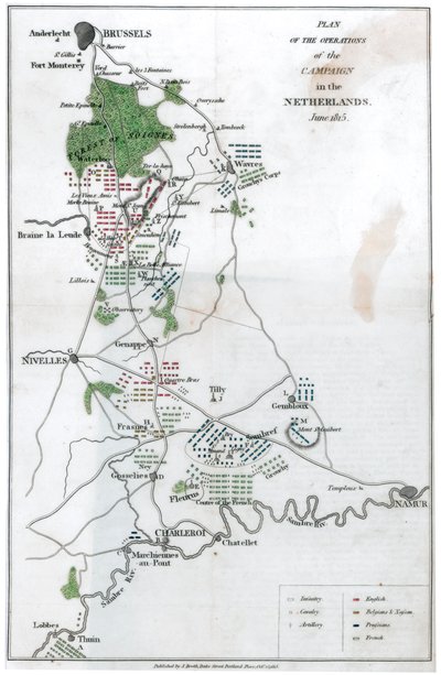 Plan of the Operation of the Campaign in the Netherlands, June 1815 by Unbekannt