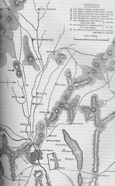 Plan of the Operations Round Kabul, Dec. 9-15, 1879, c1880 by Unbekannt