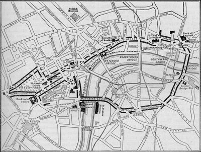 Plan of the route of the Queen