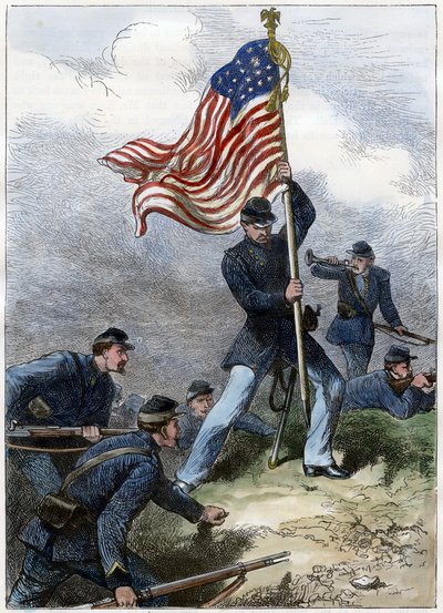 Planting the Union Flag on a Bastion, Siege of Vicksburg, 1863 by Unbekannt
