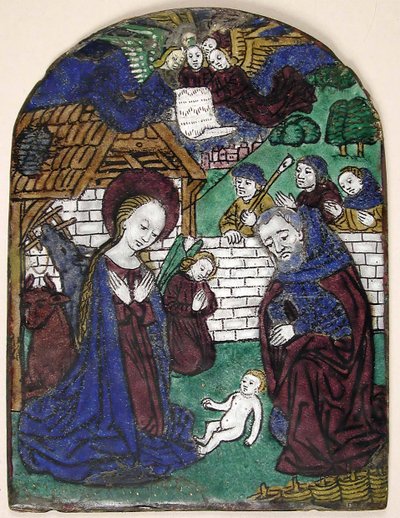 Plaque with Adoration of the Shepherds, French, 15th century by Unbekannt