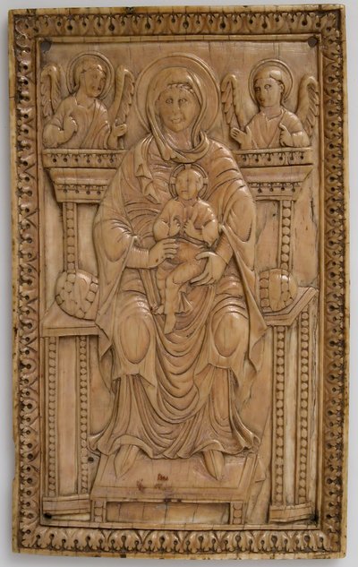 Plaque with Enthroned Virgin and Child by Unbekannt