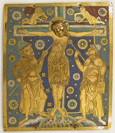 Plaque with the Crucifixion between Longinus and Stephaton and Personifications..., German, c1200 by Unbekannt