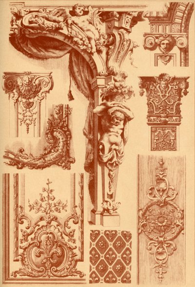 Plaster ornaments, France, 17th and 18th centuries, 1898 by Unbekannt