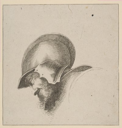 Plate 10: Head of a Soldier, from Drawing Basics, after 1641 by Unbekannt