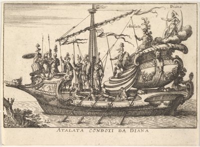 Plate 12: Atalanta Led by Diana, Accompanied by Warriors, 1664 by Unbekannt