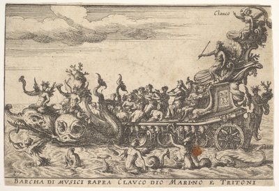 Plate 16: Ship of Musicians with the Sea God Glaucus and Tritons by Unbekannt