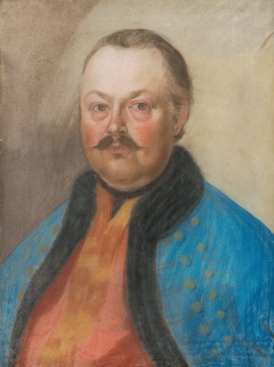 Portrait of a Nobleman with a Mustache in a Blue Coat by Unbekannt