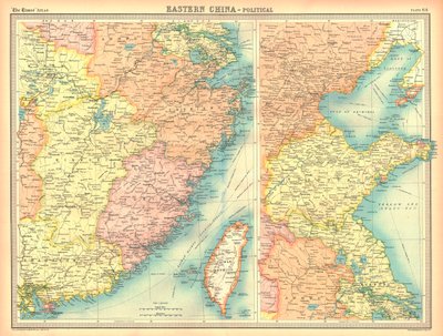 Political Map of Eastern China by Unbekannt