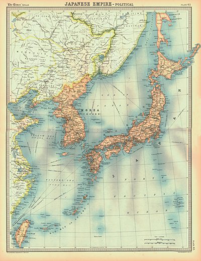 Political Map of the Japanese Empire, Early 20th Century by Unbekannt