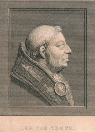 Pope Leo X 1475-1521, born Giovanni di Lorenzo de Medici, c1830 by Unbekannt
