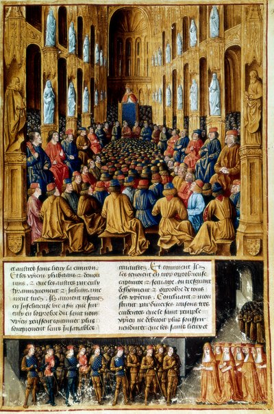Pope Urban II Presiding Over the Council of Clermont, France, 1095 by Unbekannt