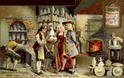 Porcelain Manufacture in the 18th Century from a French Advertisement by Unbekannt