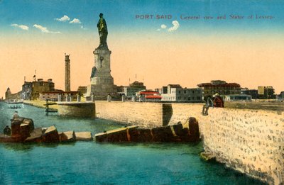 Port-Said - General View and Statue of Lesseps by Unbekannt