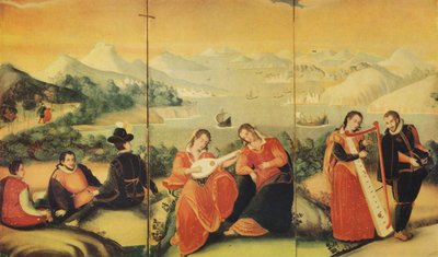 Portion of a Japanese Folding Screen of the Keicho Period by Unbekannt