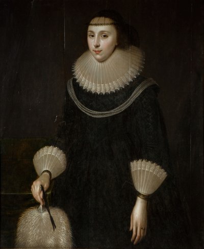 Portrait of a Lady with a Fan, 1600-1650 by Unbekannt