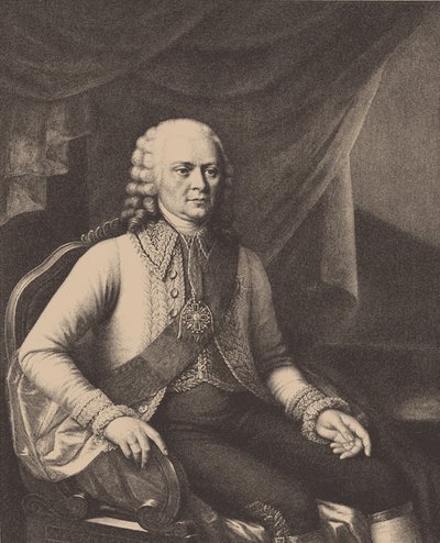 Portrait of Admiral Vasily Alexeyevich Myatlev 1694-1761 (After Józef Oleszkiewicz) by Unbekannt