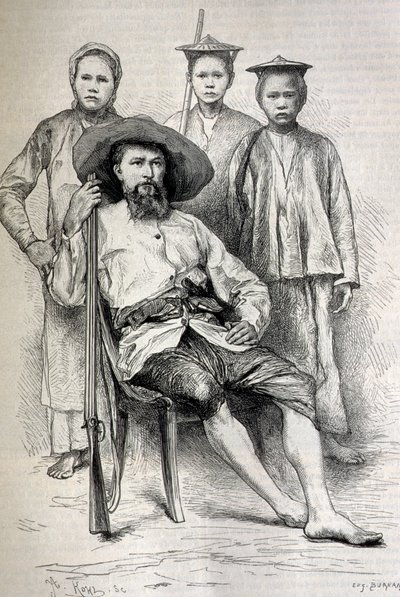 Portrait of Auguste Pavie (1847-1925), French explorer and diplomat in Indochina (engraving) by Unbekannt