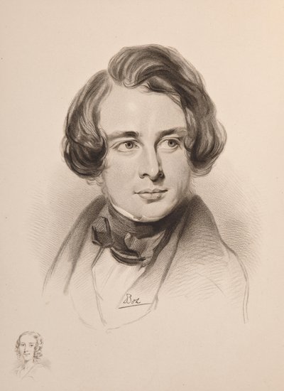 Portrait of Charles Dickens. Sketch of Dickens