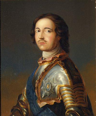 Portrait of Emperor Peter I the Great in Knight Armour by Unbekannt