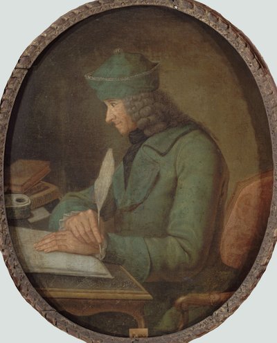 Portrait of Francois Marie Arouet de Voltaire in his study, 2nd Half of the 18th century by Unbekannt