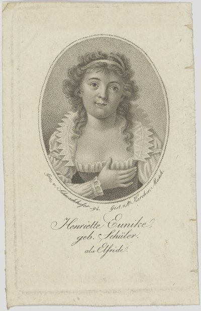 Portrait of Henriette Hendel-Schütz, née Schüler as Elfride by Unbekannt