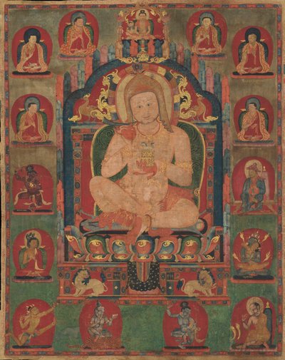 Portrait of Jnanatapa Attended by Lamas and Mahasiddhas, ca. 1350 by Unbekannt