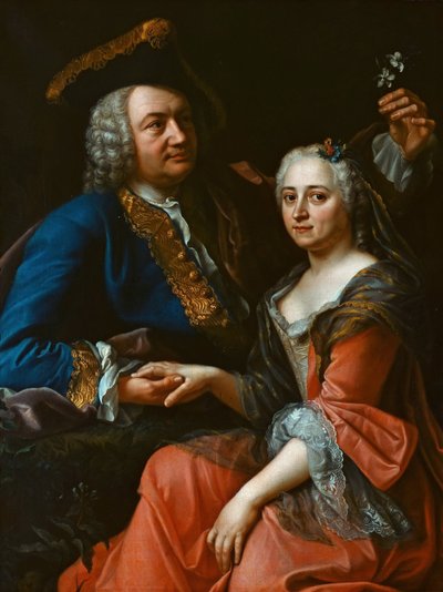 Portrait of Johann Christoph Gottsched with his wife Luise by Unbekannt