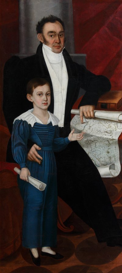 Portrait of Konstantin Rogal-Levitsky with Son Philipp by Unbekannt
