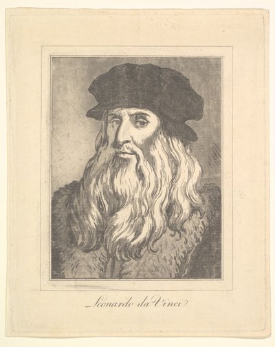 Portrait of Leonardo da Vinci from Characaturas by Leonardo da Vinci, from Drawings by William Hogarth by Unbekannt