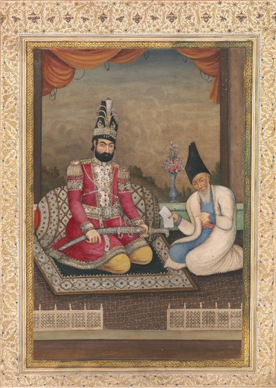 Portrait of Muhammad Shah Qajar and his Vizier Haj Mirza Aghasi, second quarter 19th century by Unbekannt