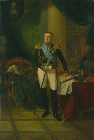 Portrait of Prince Pyotr Volkonsky 1776-1852, c. 1850 by Unbekannt