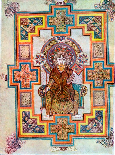 Portrait of Saint John from the Book of Kells by Unbekannt