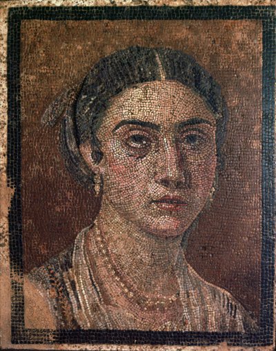 Portrait of a Woman from a Roman Floor Mosaic by Unbekannt