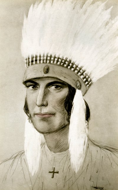 Portrait of an American Indian, 20th century by Unbekannt