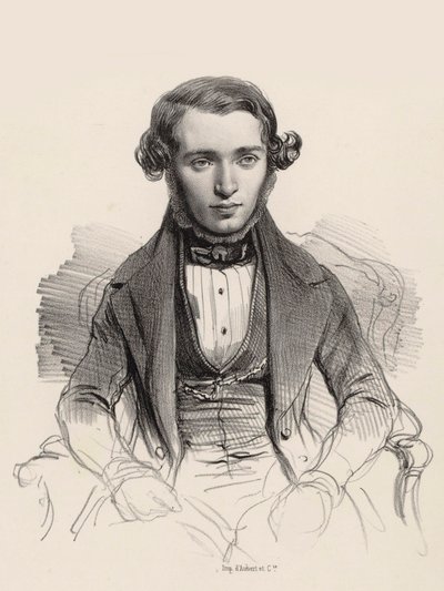 Portrait of pianist and composer Jacob Rosenhain, 1845 by Unbekannt