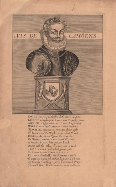 Portrait of the poet Luís Vaz de Camões, 1655 by Unbekannt