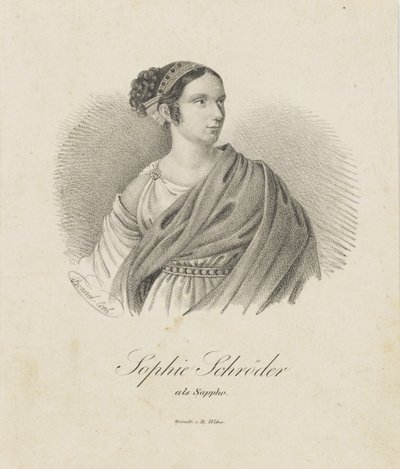Portrait of the Singer and Actress Sophie Schröder as Sappho by Unbekannt