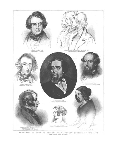 Portraits of Charles Dickens at Different Periods in His Life by Unbekannt