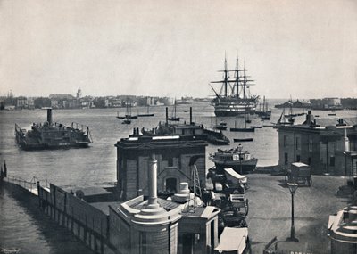 Portsmouth - General View of the Harbour, Showing Nelson