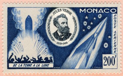 Postage Stamp Issued in Monaco to Celebrate the Fiftieth Anniversary of the Death of Writer Jules Verne by Unbekannt