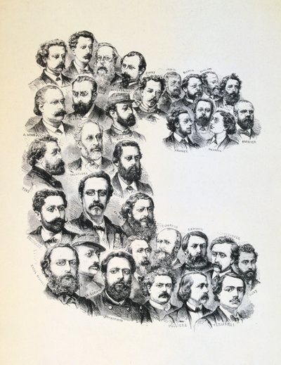 Poster with Portraits of the Communards, Paris Commune, 1871 by Unbekannt