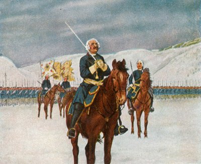 Prayer of the Old Dessauer before the Battle of Kesselsdorf, 15 December 1745 by Unbekannt