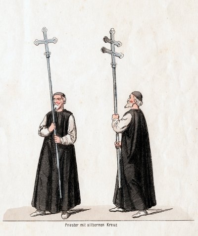 Priest with Silver Cross, Costume Design for Shakespeare