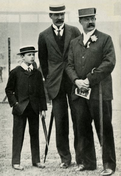 Prince Albert with His Tutor and Lord Desborough, 1908 by Unbekannt
