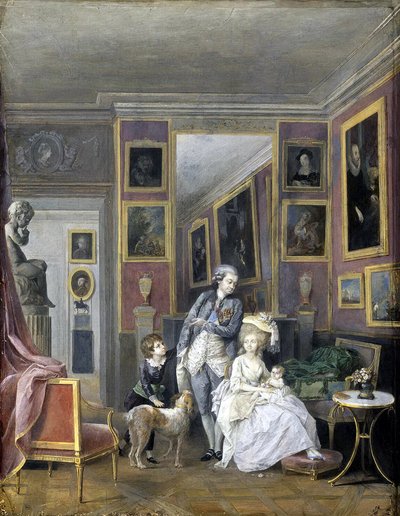 Prince Alexander Sergeevich Stroganov with His Wife Ekaterina Petrovna and Children, ca 1778 by Unbekannt