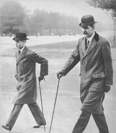 Prince Edward Walking with Mr. HP Hansell, His Tutor, at Auteuil, France by Unbekannt